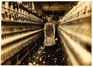 Prządka, Globe Cotton Mill, Augusta, Georgia, 1909 autorstwa Lewis Wickes Hine