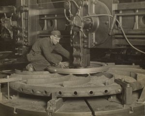 Pracownik przy szlifierce autorstwa Lewis Wickes Hine
