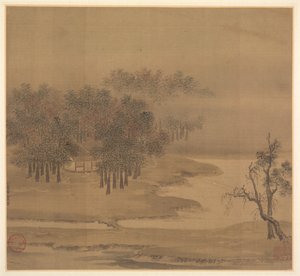 Domki w Mglistym Gaju jesienią, 1117. autorstwa Li Anzhong