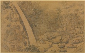 Zamieszkanie w Longmian Sleeping Dragon Mountains, 1100-1200s. autorstwa Li Gonglin
