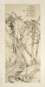 krajobraz po jin GH AO i guan tong, z lat 1690-1770. autorstwa Li Shizhuo