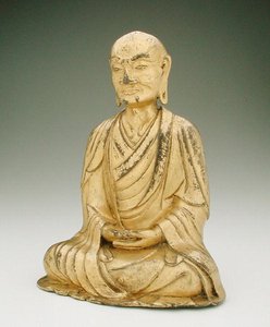 Figura siedzącego lohana (złocony brąz) autorstwa Liao Dynasty Chinese School