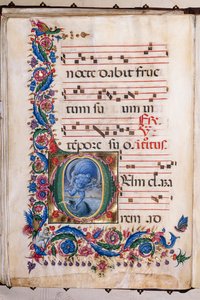 Biblioteka Piccolomini: księga chóralna, dorsz. 20,5, nn. 36v z „Aeolus”, Liberale da Verona (ok. 1445-1527/9).