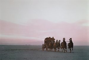 Dyliżans Wells Fargo w nowoczesnym wydaniu reklamowym na Równinach Zachodnich (zdjęcie) autorstwa Unbekannt Unbekannt