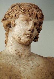 Antinous, marmurowy posąg Parian, ze świątyni Apolla w Delfach, Grecja, cywilizacja rzymska, II wne, detal autorstwa Unbekannt Unbekannt