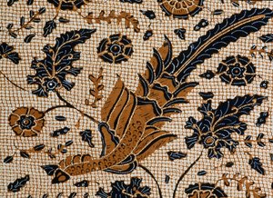 Batik o tradycyjnym designie zwany peksi podang, Surakarta, Java, Indonezja, szczegóły autorstwa Unbekannt Unbekannt