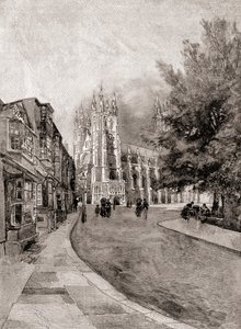 Katedra w Canterbury, z Christchurch Gateway, z The Century Magazine, opublikowana 1887 (rycina) autorstwa Unbekannt Unbekannt