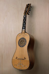 Chitarra battente (gitara), instrument muzyczny zbudowany w warsztacie lutnika Pasquale Scala w Praiano w Kampanii. Włochy, XX wiek autorstwa Unbekannt Unbekannt