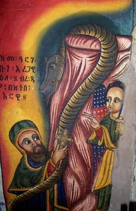 Fresk w kościele Najświętszej Marii Panny Syjonu (XVII w.), Aksum (lista światowego dziedzictwa UNESCO) autorstwa Unbekannt Unbekannt