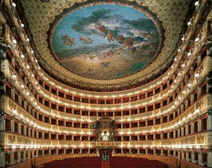 Widok wnętrza sceny teatru San Carlo w Neapolu autorstwa Unbekannt Unbekannt