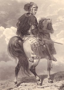 Włoski przywódca wojskowy i polityk Gian Giacomo Trivulzio (1440-1518), rycina, 22x16 cm, z Galerie Historique de Versailles, Histoire de France, wydawnictwo Charles Gavard, Paryż, ok. 1840 r. autorstwa Unbekannt Unbekannt