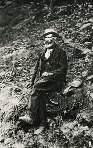 Jean-Antoine Carrel (1829-1890 Valtournenche), alpinista Doliny Aosty, który jako pierwszy wspiął się na szczyt Matterhorn od strony włoskiej, 16 sierpnia autorstwa Unbekannt Unbekannt