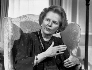 Margaret Thatcher, brytyjska polityk, kwiecień 1987 autorstwa Unbekannt Unbekannt
