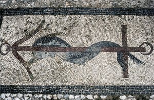 Mozaika przedstawiająca delfina i kotwicę, wyspa Delos (Lista Światowego Dziedzictwa UNESCO) autorstwa Unbekannt Unbekannt