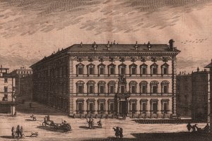 Palazzo Madama, Rzym, Lacjum, Włochy, miedzioryt, ok. 165x135 cm autorstwa Unbekannt Unbekannt