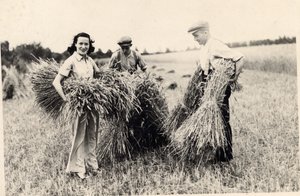 Zdjęcie Adele Astaire w czasie żniw (zdjęcie czarno-białe) autorstwa Unbekannt Unbekannt