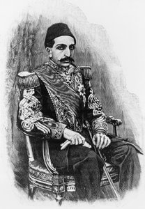 Portret Abdula Hamida II (1842-1918), 34. sułtana Imperium Osmańskiego od 1876 do 1909, grawerowanie po fotografii autorstwa Unbekannt Unbekannt