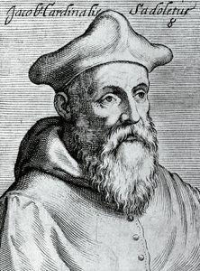 Portret Jacopo Sadoleto (1477-1547), włoskiego humanisty, katolickiego biskupa i kardynała, rycina z ikon Illustrissimorum, omnique virtutis, et scientiarum laude praestantissimoru virorum icones, Claudius Pernetus autorstwa Unbekannt Unbekannt