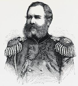 Portret Nikołaja Obruczewa (1830-1904), rosyjskiego generała, rycina autorstwa Unbekannt Unbekannt
