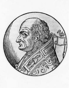 Portret św. Leona III (750-816), 96. papieża kościoła katolickiego z 796 r., rycina autorstwa Unbekannt Unbekannt
