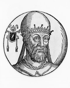 Portret św. Marcina I (zm. 655), 74. papieża Kościoła katolickiego z 649, rycina autorstwa Unbekannt Unbekannt