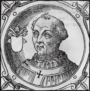 Portret Stefana II lub III (ca 714-757), 92. papieża Kościoła katolickiego z 752, grawerowanie autorstwa Unbekannt Unbekannt
