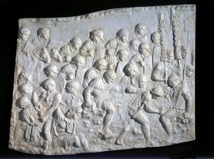 Rzymska pierwsza pomoc udzielona rzymskiemu żołnierzowi, Trajans frieze autorstwa Unbekannt Unbekannt