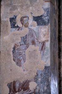 Święty, fresk w kościele Agios Nikolaos, bizantyjskie miasto Mystras (Lista Światowego Dziedzictwa UNESCO autorstwa Unbekannt Unbekannt