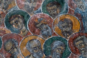 Święci, fresk na suficie kościoła Agia Paraskevi, Anisaraki, Kreta, Grecja (zdjęcie) autorstwa Unbekannt Unbekannt