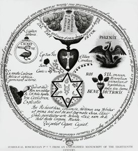 Symbole różokrzyżowców, rysunek z XVIII-wiecznego rękopisu, Francja autorstwa Unbekannt Unbekannt