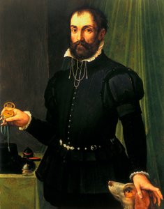 Zegarki, nadgarstek, analog Portret mężczyzny trzymającego zegarek, ok. 1558 autorstwa Unbekannt Unbekannt