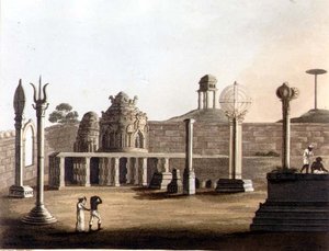 Meczet Maurów w Bangalore, tablica 19 z „Pictorial Scenery in the Kingdom of Mysore”, wyd. Edward Orme (1774-c.1820) 1804 (akwatinta)