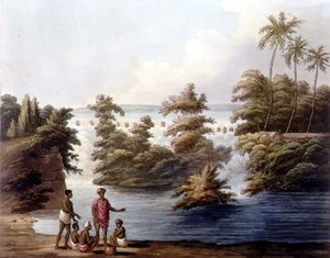 Wypełnienie zbiornika w Strupermador, płyta 25 z „Sceneria obrazkowa w Królestwie Mysore”, rycina H. Merke (fl.1800-20) wyd. Edward Orme (1774-c.1820) 1804 (akwatinta)