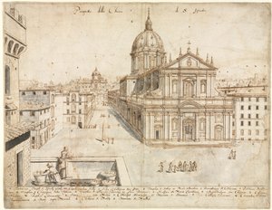 Osiemnaście widoków Rzymu: Kościół SantIgnazio, 1665.