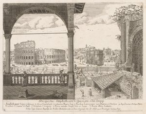 Koloseum Arco di Costantino z Prospektu Lourum Miasta Rzymu, 1666.