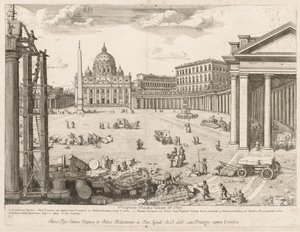 St Bazylika św. Piotra z Prospektu Lourum Miasta Rzymu, 1666. autorstwa Lievin Cruyl