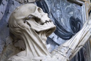 Obdarty ze skóry, czyli szkielet, szczegół autorstwa Ligier Richier