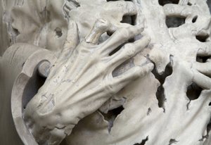 Obdarty ze skóry, czyli szkielet, szczegół autorstwa Ligier Richier