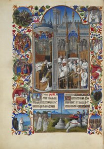 Très Riches Heures du duc de Berry Folio 86, verso - Pogrzeb Raymonda Diocrèsa autorstwa Limbourg Brothers