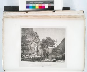 Grobowiec położony w pobliżu północnego krańca miasta, Petra autorstwa Linant (Linant Pasha) Bellefonds