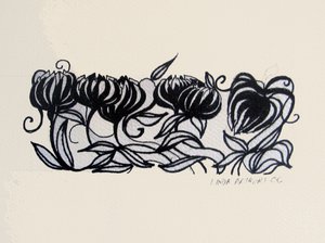 Krokus, 2014 (pióro i tusz) autorstwa linda arthurs