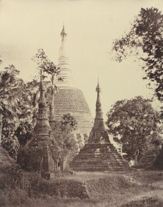 Rangun: Bliski widok na pagodę Shwe Dagon, listopad 1855 (zdjęcie) autorstwa Linnaeus Tripe