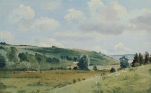 Krajobraz, ok. 1849-55 (olej na desce) autorstwa Lionel Constable