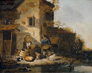 Rolnik karmiący swoje kury ... autorstwa Lionel Hamilton Renwick