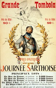 Wielka loteria: Dzień Sarthoise - plakat, chor. autorstwa Lionela Royera (1852-1926)