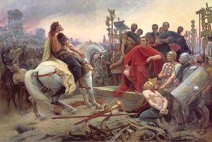Wercyngetoryks rzuca ręce u stóp Juliusza Cezara, 1899