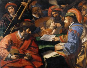 Koncert Spady Leonello (1576-1622). Olej na płótnie, ok. 1610-1615, Wymiar: 138x177. Galeria Borghese, Rzym
