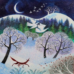 Cool Fox, 2021, (akryl na papierze) autorstwa Lisa Graa Jensen