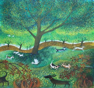 Dog Days, 2024 (akryl na płótnie) autorstwa Lisa Graa Jensen