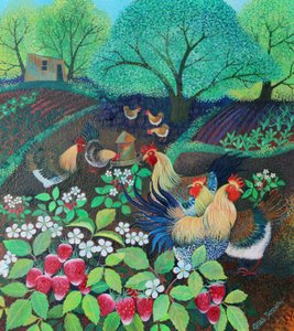 Wieczór panieński, 2016, (farby akrylowe na papierze) autorstwa Lisa Graa Jensen